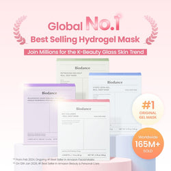 BIODANCE Bio-Collagen Hydrogel Face Mask – Korean Overnight Mask for Hydration & Glass Skin Look, 4 Pack