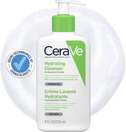 CeraVe Hydrating Cleanser 236ml – Face Wash with Hyaluronic Acid & Ceramides for Normal to Dry Sensitive Skin