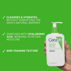CeraVe Hydrating Cleanser 236ml – Face Wash with Hyaluronic Acid & Ceramides for Normal to Dry Sensitive Skin