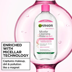 Garnier Micellar Water 700ml – All-in-One Face Cleanser & Makeup Remover for Sensitive Skin