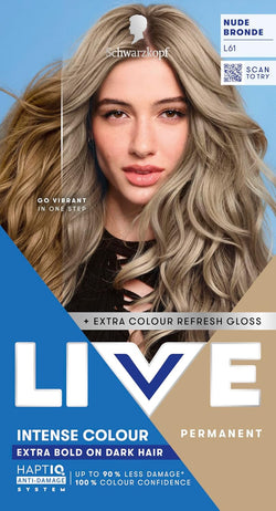 Schwarzkopf LIVE Intense Colour 090 Cosmic Blue – Permanent Blue Hair Dye with Colour Refresh Gloss