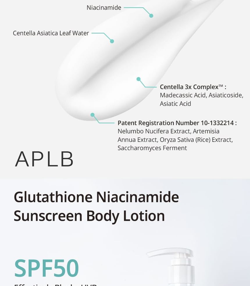 Glutathione Niacinamide Sunscreen Body Lotion