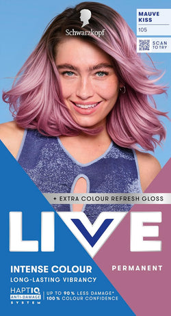 Schwarzkopf LIVE Intense Colour 090 Cosmic Blue – Permanent Blue Hair Dye with Colour Refresh Gloss