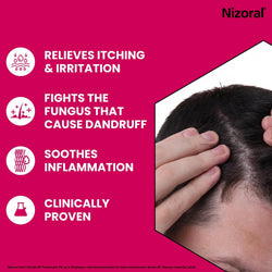 Nizoral Anti-Dandruff Shampoo with Ketoconazole – Itchy & Flaky Scalp Treatment, 60ml