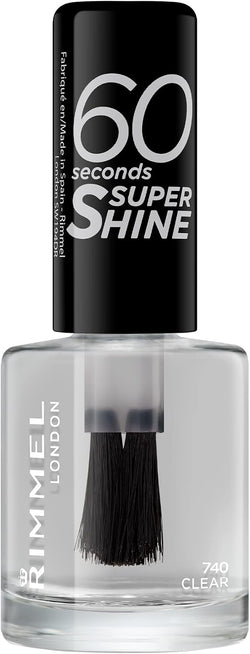 Rimmel 60 Seconds Super Shine Nail Polish 740 Clear – Quick Dry, Long-Lasting High Shine, 8ml