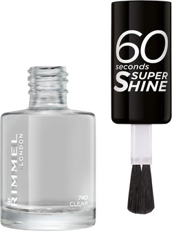Rimmel 60 Seconds Super Shine Nail Polish 740 Clear – Quick Dry, Long-Lasting High Shine, 8ml