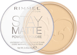 Rimmel London Stay Matte Pressed Powder Transparent 14g – Lightweight Oil-Absorbing Face Powder