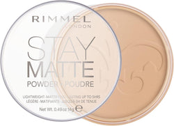 Rimmel London Stay Matte Pressed Powder Transparent 14g – Lightweight Oil-Absorbing Face Powder