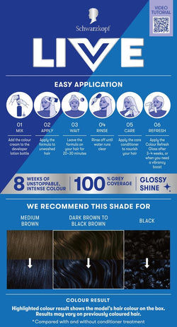Schwarzkopf LIVE Intense Colour 090 Cosmic Blue – Permanent Blue Hair Dye with Colour Refresh Gloss
