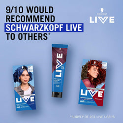 Schwarzkopf LIVE Intense Colour 090 Cosmic Blue – Permanent Blue Hair Dye with Colour Refresh Gloss