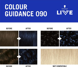 Schwarzkopf LIVE Intense Colour 090 Cosmic Blue – Permanent Blue Hair Dye with Colour Refresh Gloss