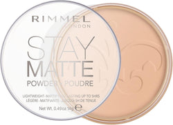 Rimmel London Stay Matte Pressed Powder Transparent 14g – Lightweight Oil-Absorbing Face Powder